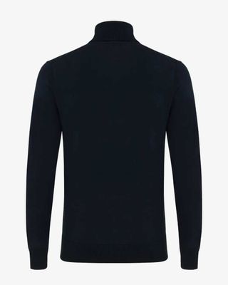 Donkerblauwe roll-neck coltrui K3155-3251-010 achteraanzicht