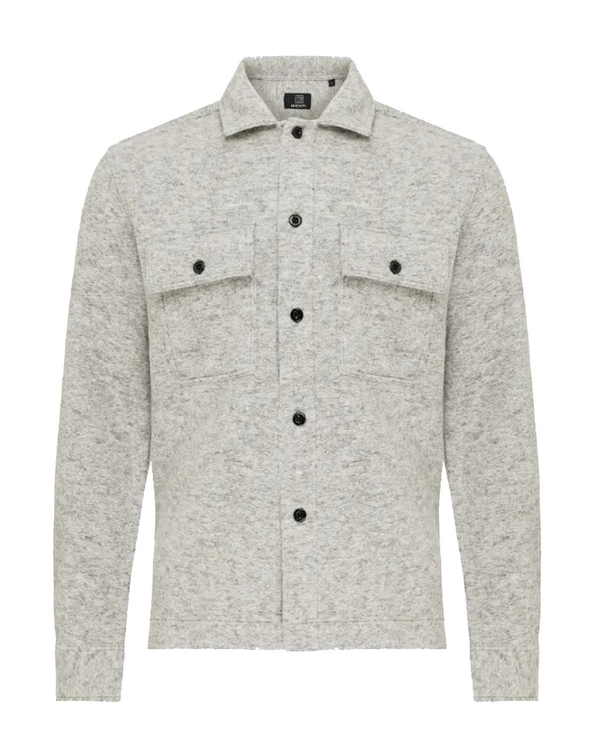 Genti overshirt S3221-1795-128 lichtgrijs vooraanzicht