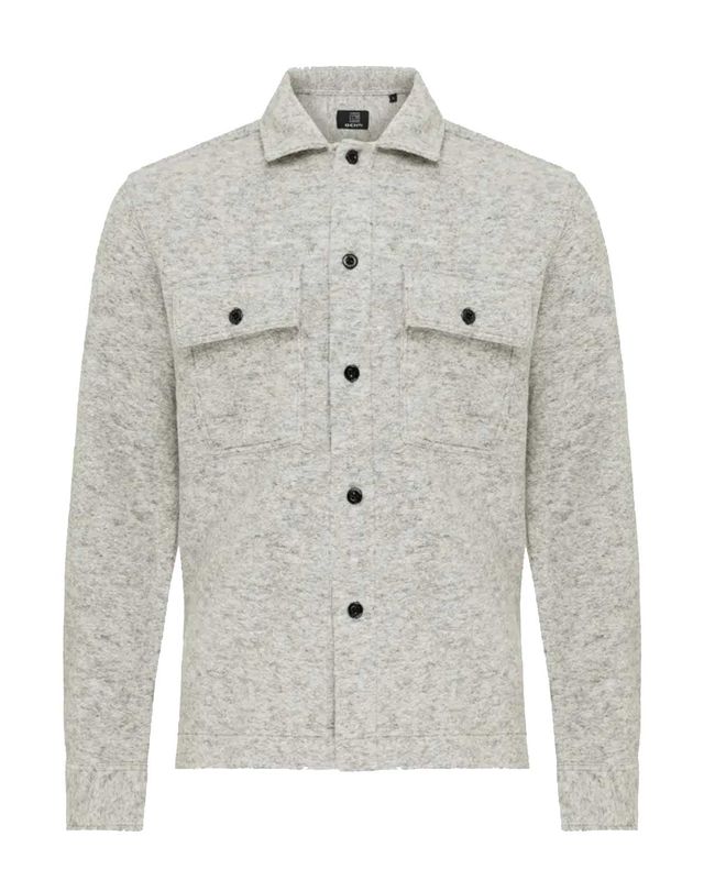 Genti overshirt S3221-1795-128 lichtgrijs vooraanzicht