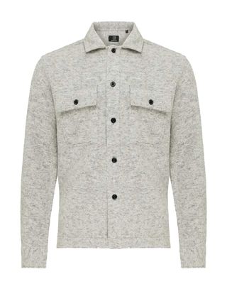 Genti overshirt S3221-1795-128 lichtgrijs vooraanzicht