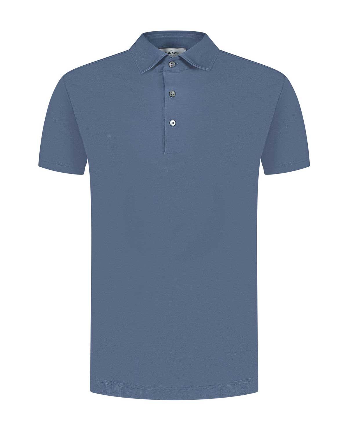 Gran Sasso polo 60103-74201-567 middenblauw vooraanzicht