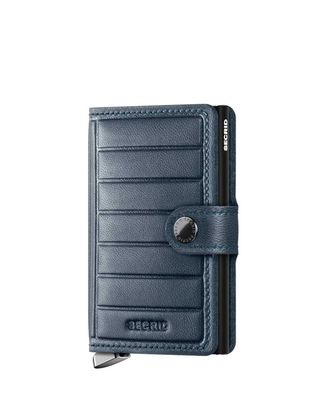 Secrid Miniwallet Emboss Lines Teal Premium – voorzijde met gunmetal sluiting