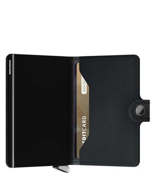 Secrid Miniwallet Emboss Lines Black – binnenzijde links met Cardprotector