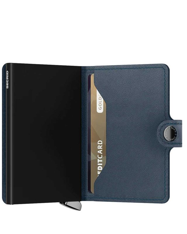 Secrid Miniwallet Emboss Lines Teal – binnenzijde links met Cardprotector