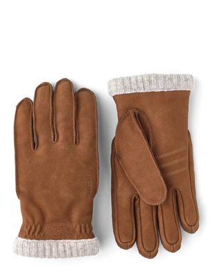 Hestra Joar Nubuck handschoenen 20460-710 in cognac leer – vooraanzicht