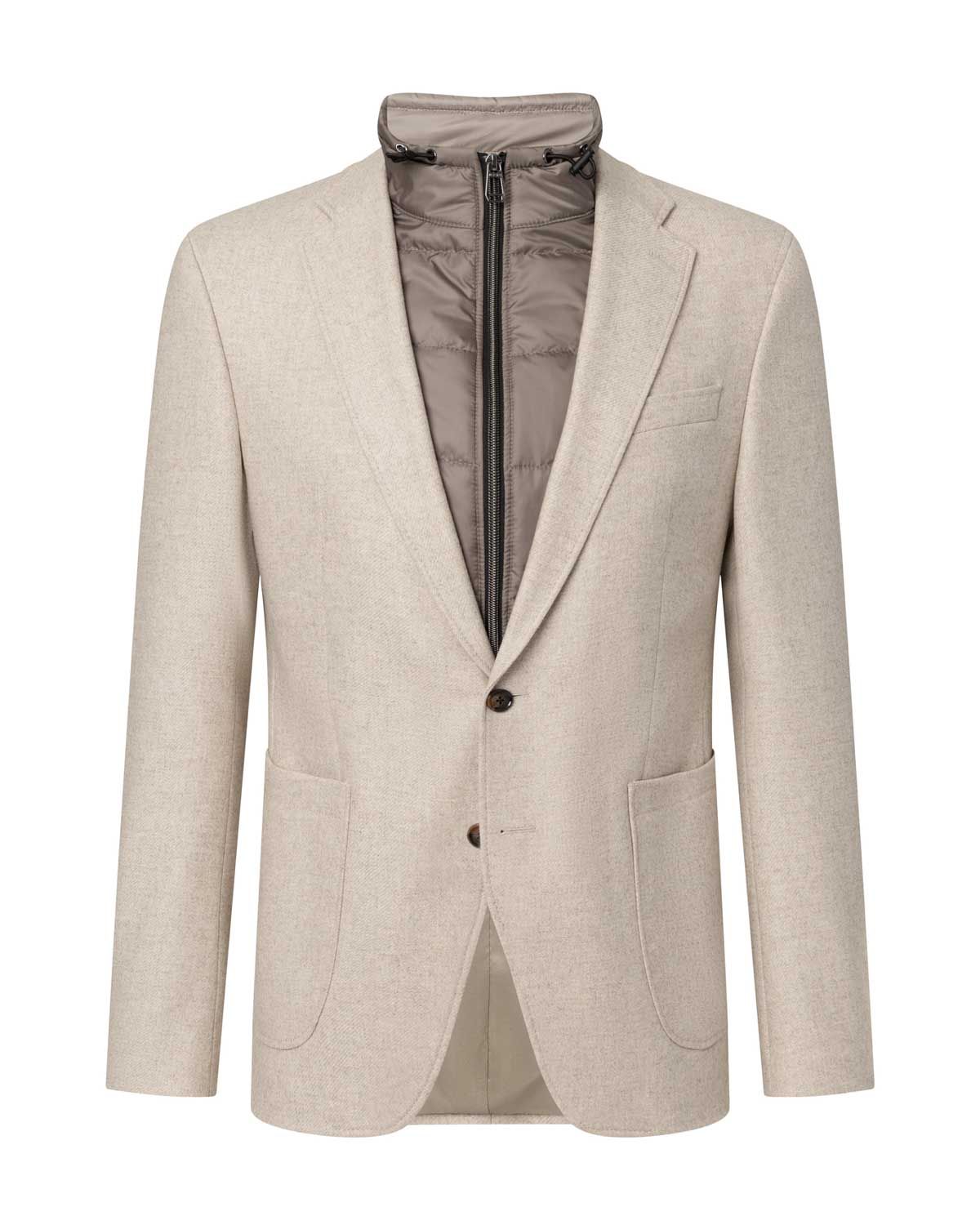 Joop! colbert 10016408-270 in light beige met afneembare inzet en rits – voorkant