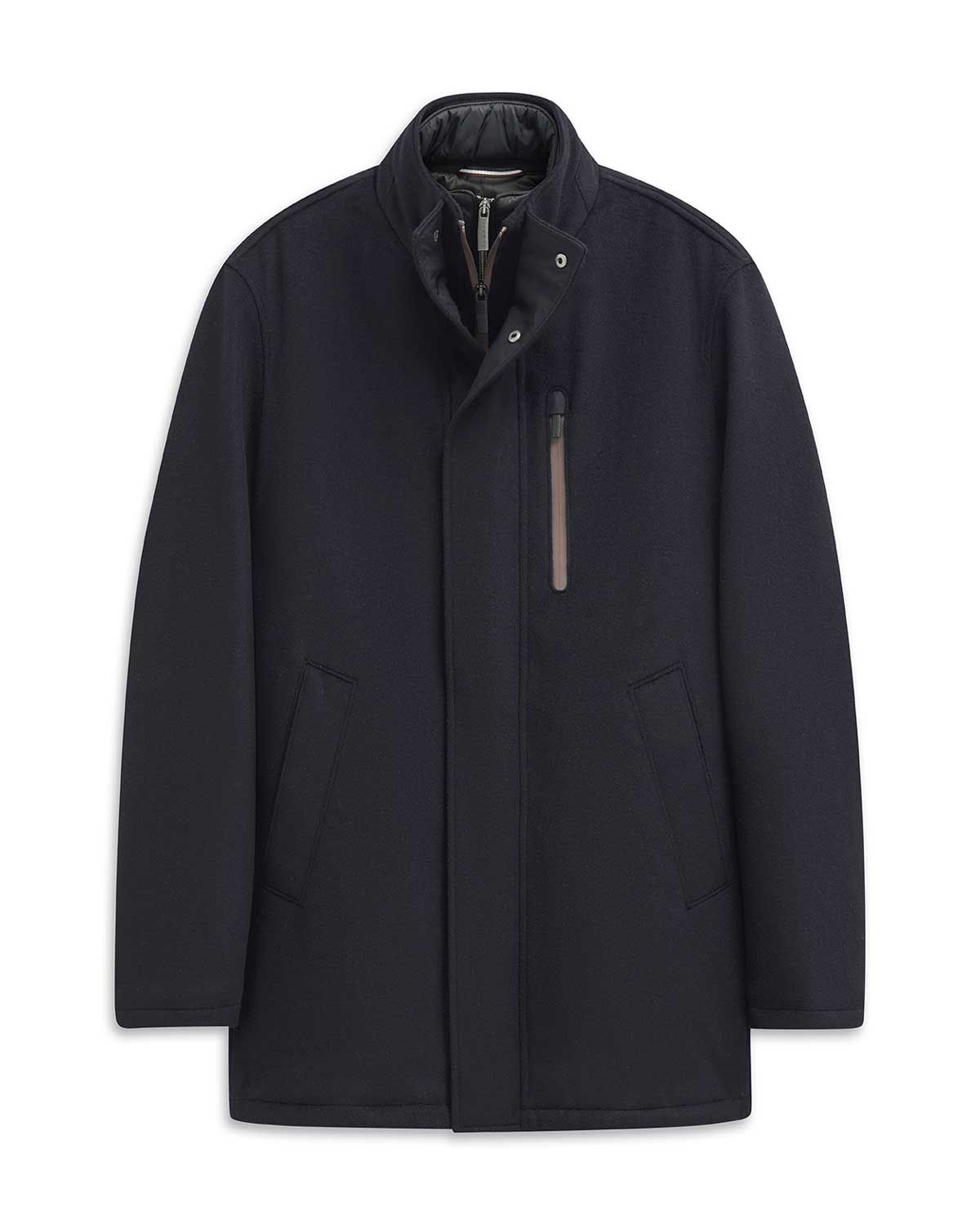 Bugatti jas 874328-81063-390 in donkerblauw met afneembare inzet en rits – voorkant