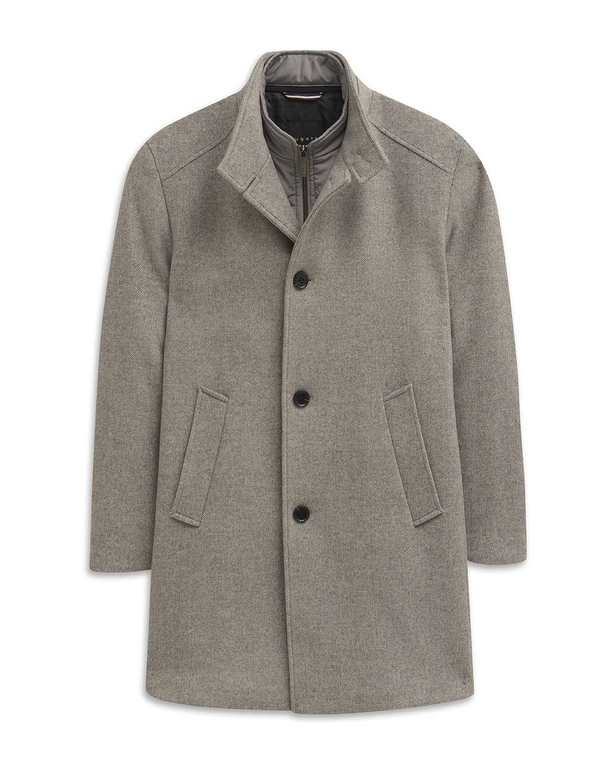 Bugatti jas 821428-84205-220 in grijs met afneembare inzet en rits – voorkant