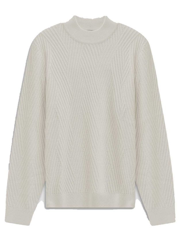 Bugatti pullover 7700-85542D-20 in offwhite – verkrijgbaar bij Van den Broek Herenmode Haarlem