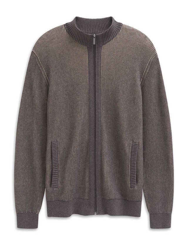 Bugatti vest 7600-85525D-90 in bruin met rits – verkrijgbaar bij Van den Broek Herenmode Haarlem