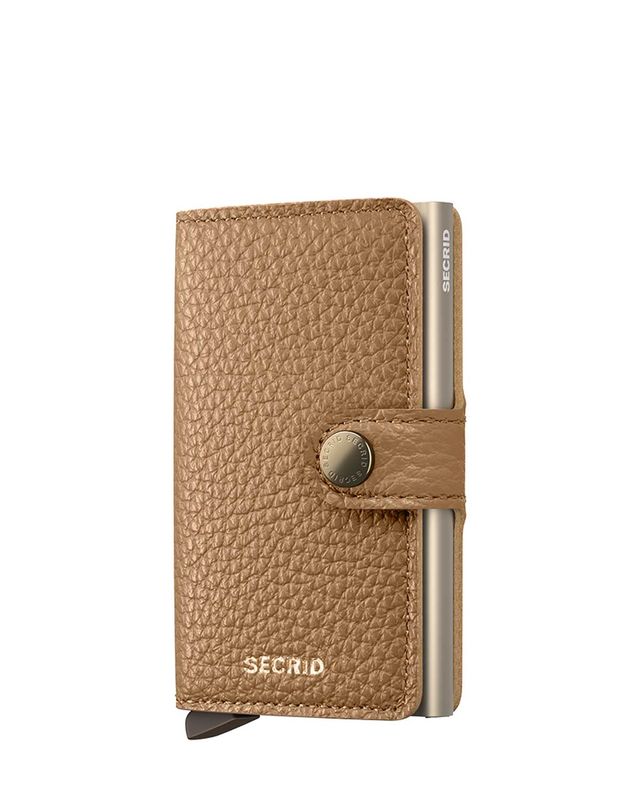 Secrid Miniwallet Pebble Cappuccino Beige – stijlvolle leren wallet bij Van den Broek Herenmode Haarlem