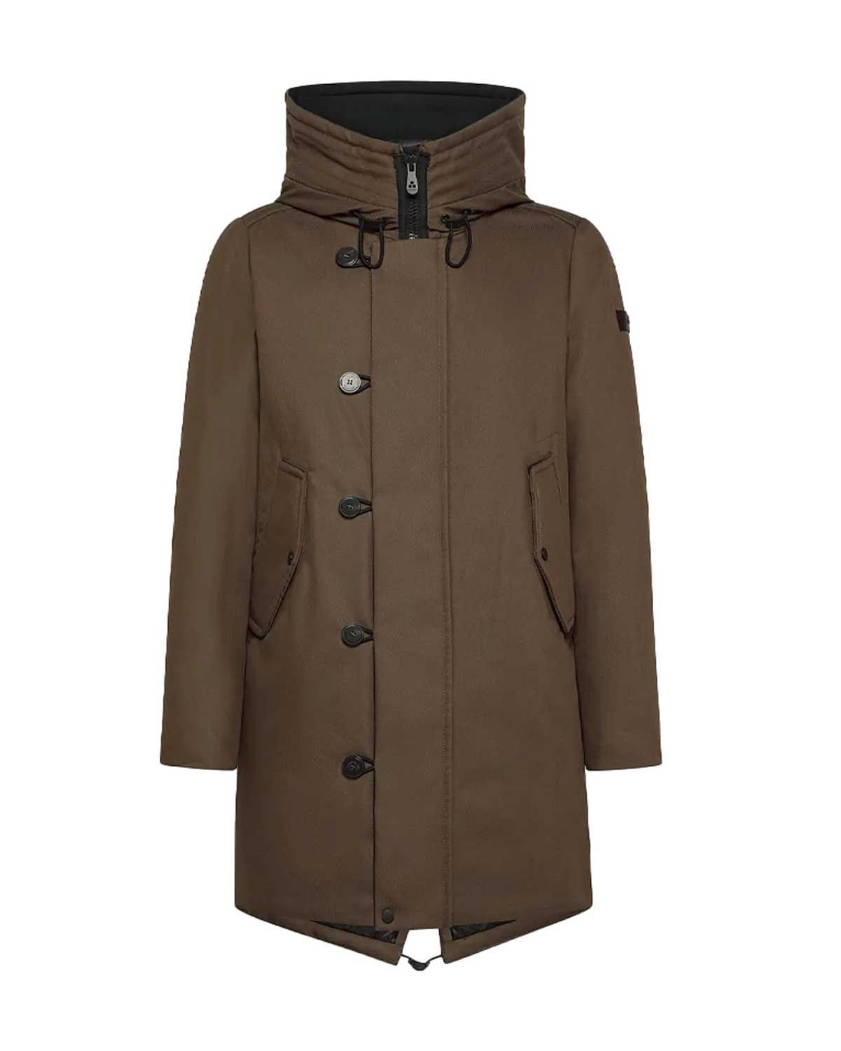Peuterey Kasa KI 03 parka PEU4852-01111871-690 in Olive Brown voorzijde