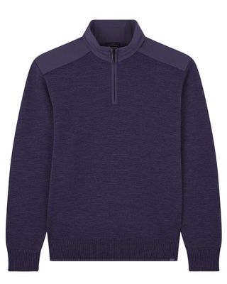 Paul &amp; Shark half-zip trui donkerblauw – luxe herentrui van merinowol met stretchdetails