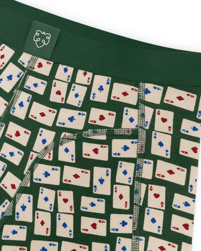 A-dam Underwear Boxer Brief MUBB0267 Green Cardgame detail waistband