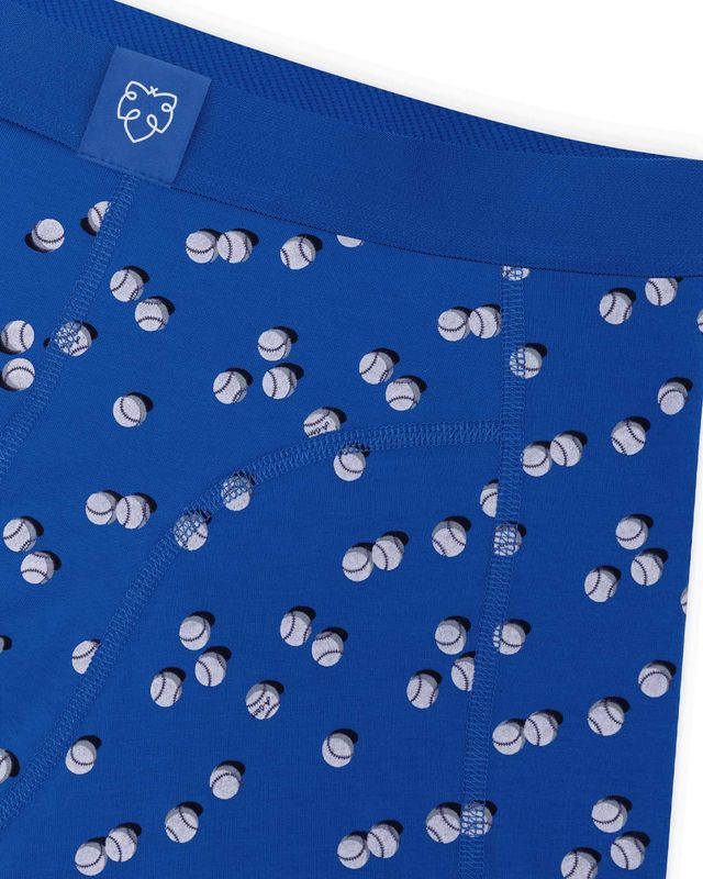 A-dam Underwear Boxer Brief MUBB0261 Blue Baseballs detail waistband