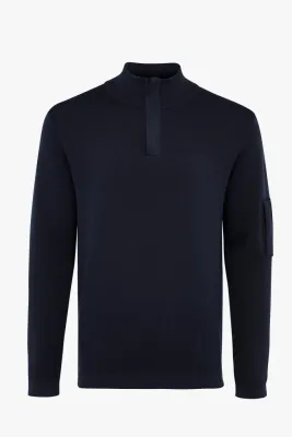 Genti Pullover zip Zwart K1137-3258