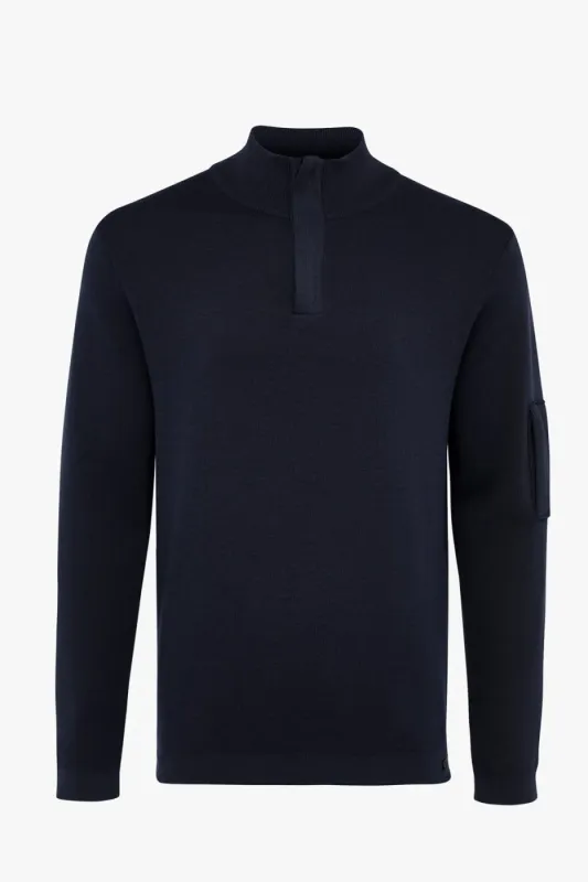 Genti Pullover zip Zwart K1137-3258