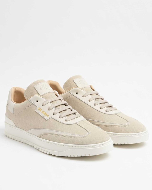 Parbleu AT25 Offwhite sneaker met offwhite zool en leren details – Van den Broek Herenmode Haarlem