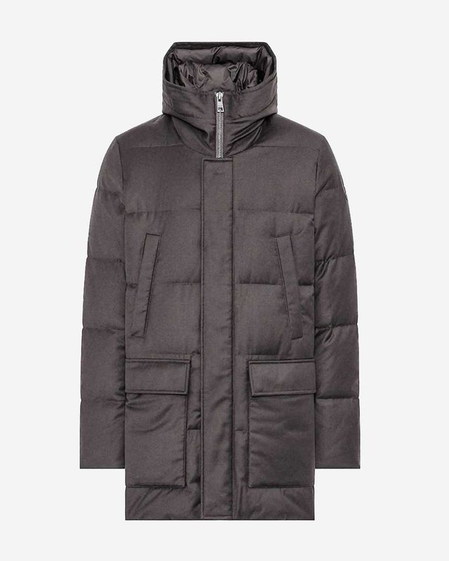 Duno Donbart 204 parka in beige bruin, voorkant