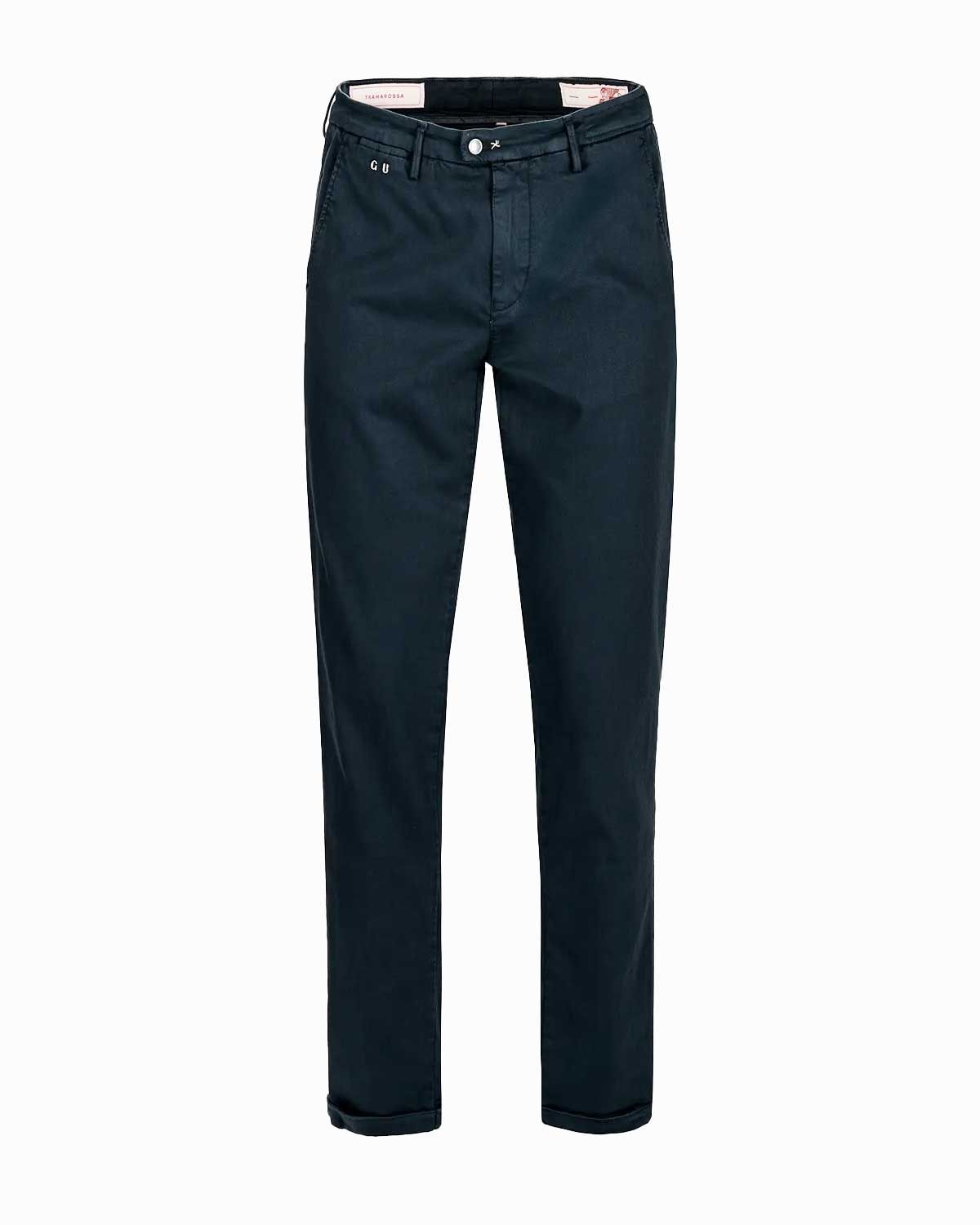 Vooraanzicht Tramarossa Luis GS365 donkerblauwe stretch chino met omslag