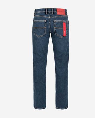 Tramarossa Michelangelo D524 blauwe herenjeans 25117 met rode details en contrasterende stiksels