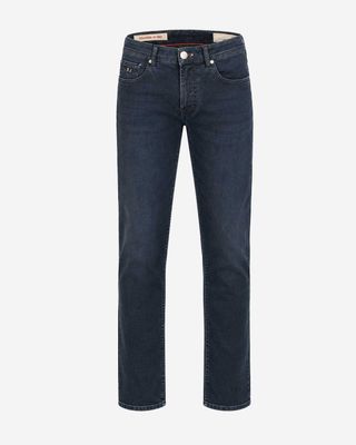 Tramarossa Michelangelo 1221/PE25 donkerblauwe jeans met donkere stiksels en metalen knoop