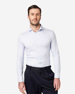Desoto Luxury overhemd lichtblauw wit streep model 91108-30-564 heren Haarlem
