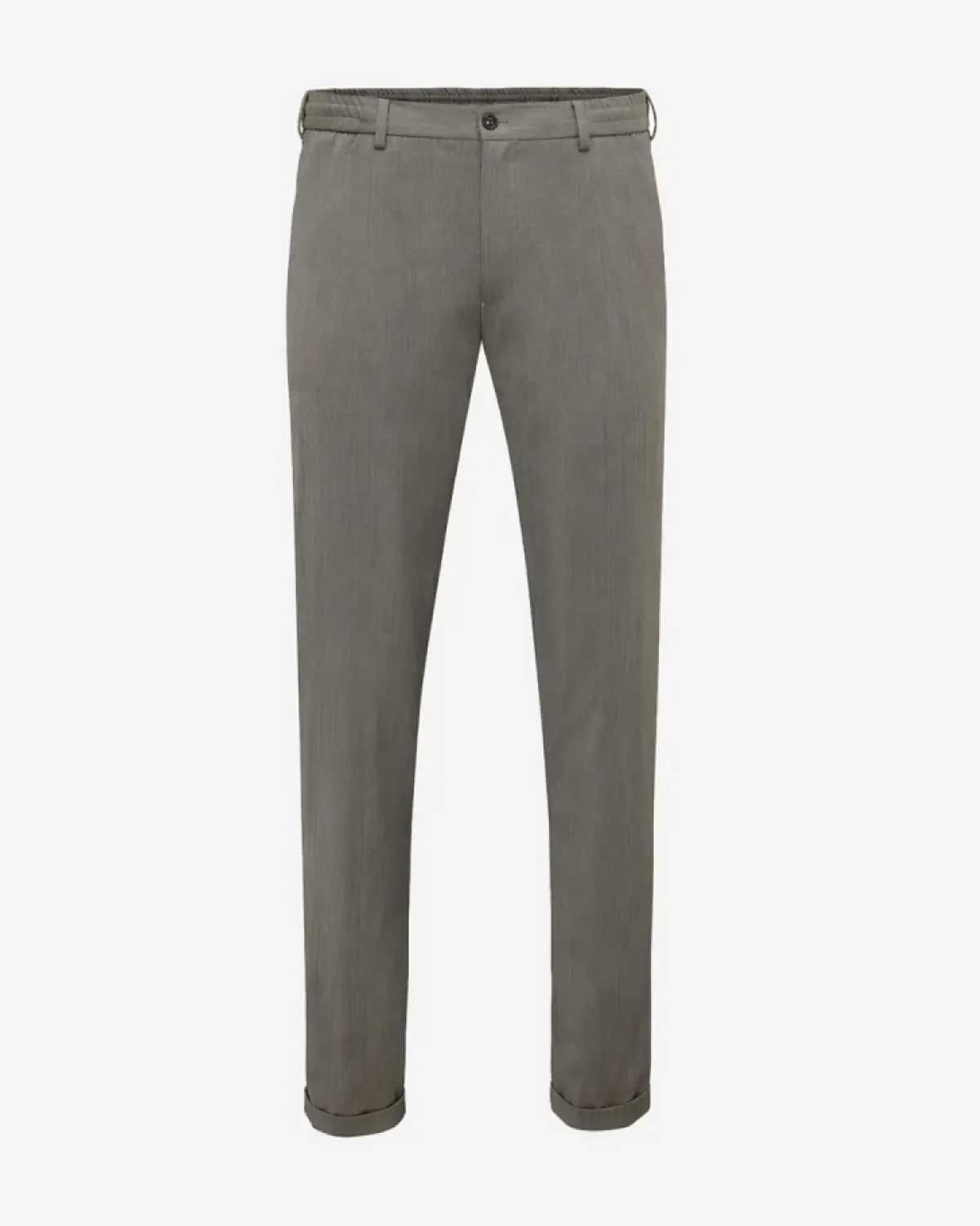 Genti B-Dynamic pantalon in taupe met comfortabele stretch en moderne pasvorm