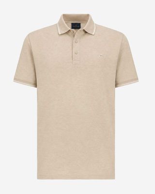 Paul &amp; Shark polo beige 26411218-348 van 100% katoen met subtiel Shark-logo