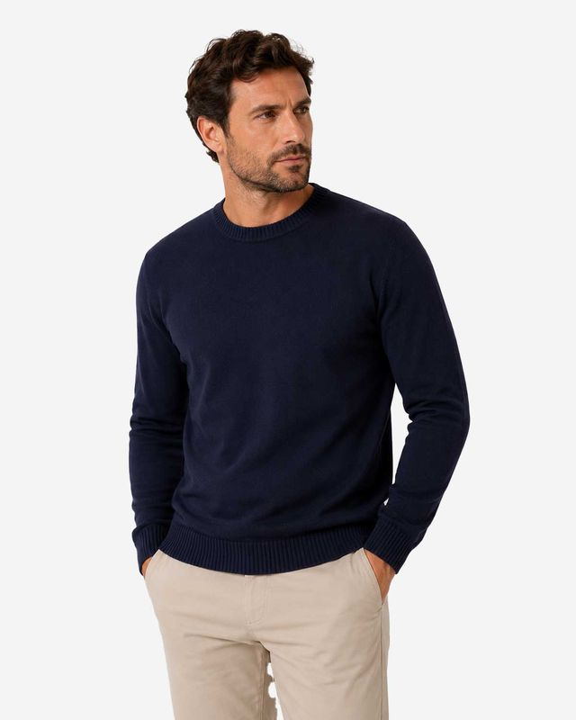 Paul &amp; Shark pullover 26411533-013 donkerblauw van 100% katoen met ronde hals