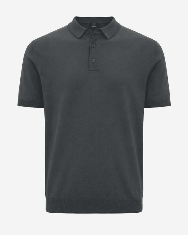 Genti polo K4122-1260-242-122 donkergrijs voorkant
