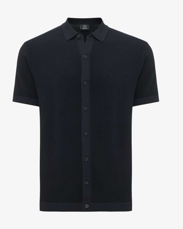 Genti Polo K4127-1260-010 donkerblauw voorkant