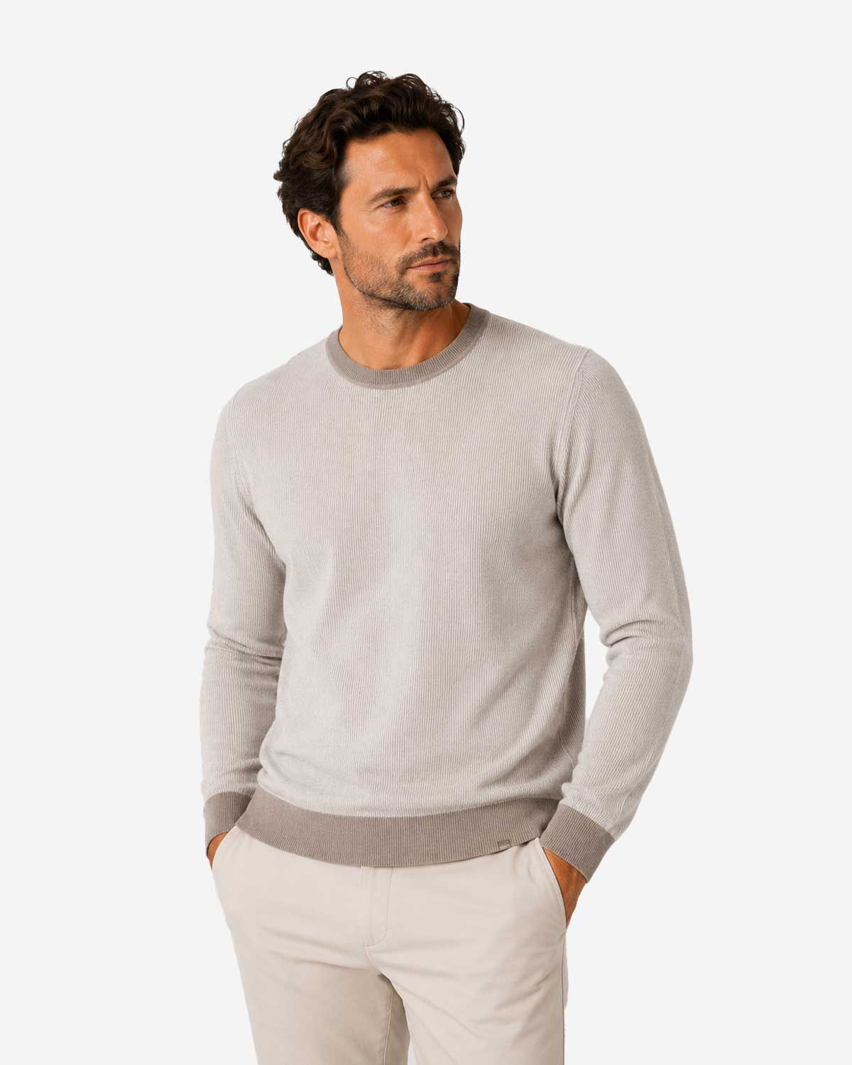 Paul &amp; Shark 25411538-128 beige pullover bij Van den Broek Herenmode Haarlem
