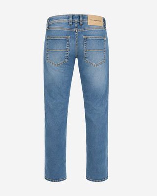 Achteraanzicht Tramarossa Michelangelo D527 lichtblauwe herenjeans met beige achterpatch