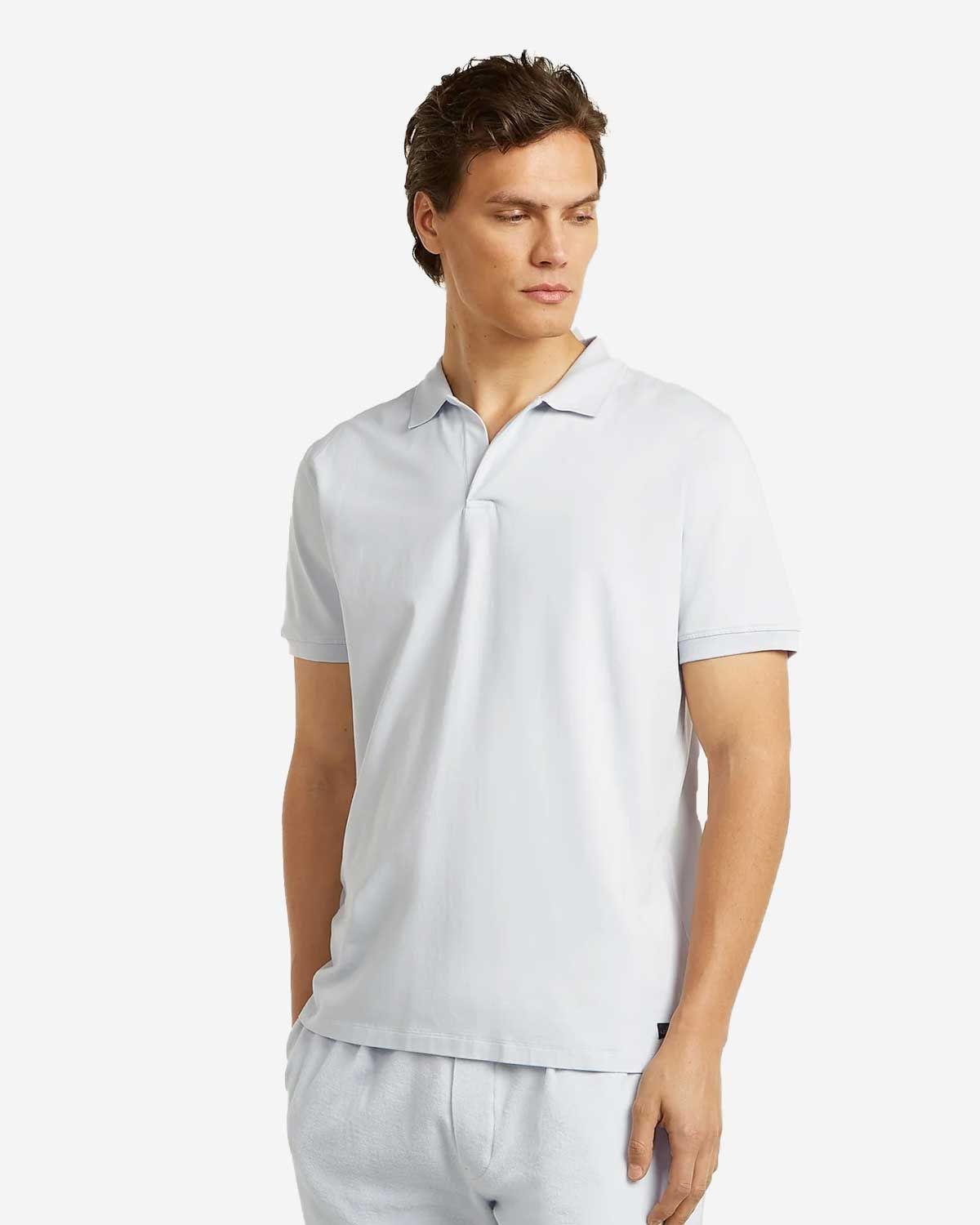 WAHTS Hastings polo frost blue model vooraanzicht