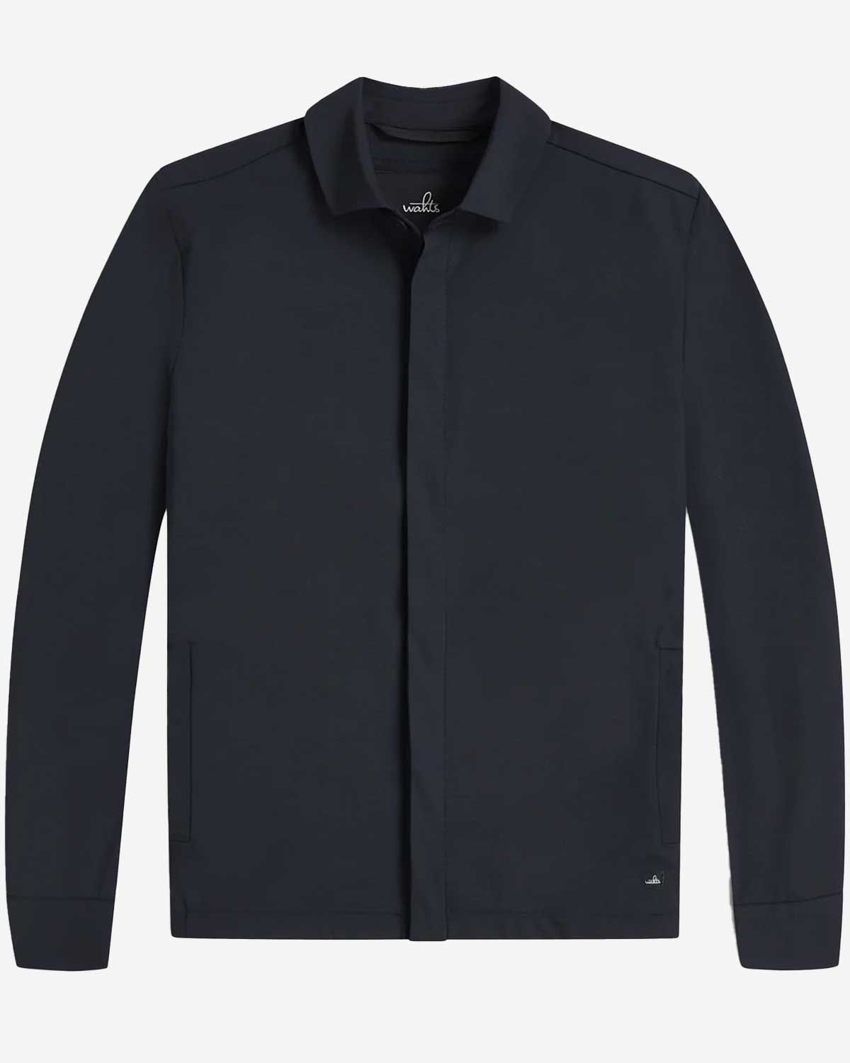 WAHTS Morrison overshirt donkerblauw summer wool stretch heren
