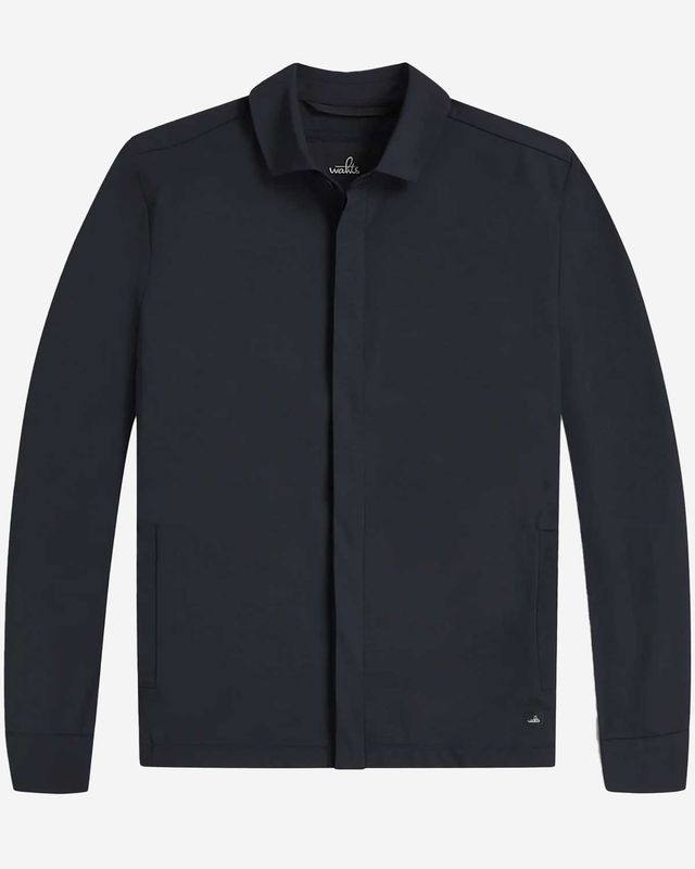 WAHTS Morrison overshirt donkerblauw summer wool stretch heren