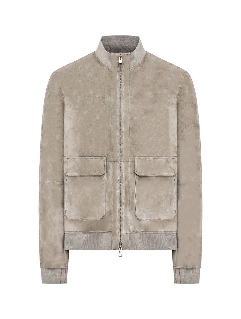 Duno Octane Bolgheri Medium Beige Suede Bomber Jacket