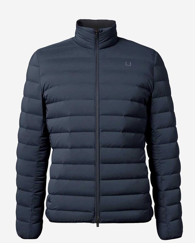 UBR Sonic jacket 7103-590 in donkerblauw, lichtgewicht donsjack met stretch en opstaande kraag