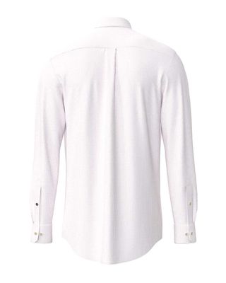 Fynch-Hatton Washed Oxford Fine Stripe shirt in Magnolia pink, back view