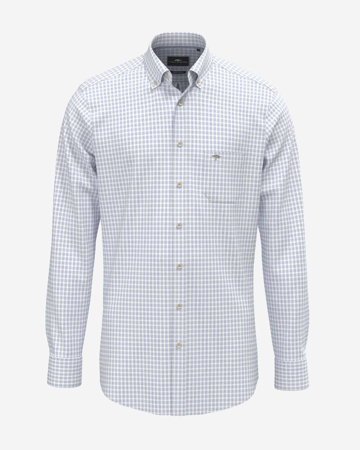 Fynch Hatton overhemd lange mouw new breeze ruit casual fit katoen heren