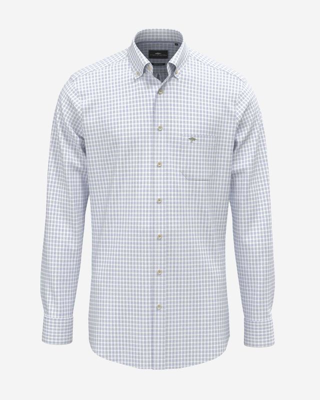 Fynch Hatton overhemd lange mouw new breeze ruit casual fit katoen heren