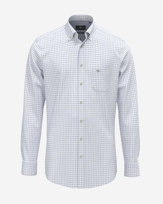 Fynch Hatton Casual Shirt Lange Mouw Licht Blauw 16138450 Fynch Hatton overhemd lange mouw new breeze ruit casual fit katoen heren
