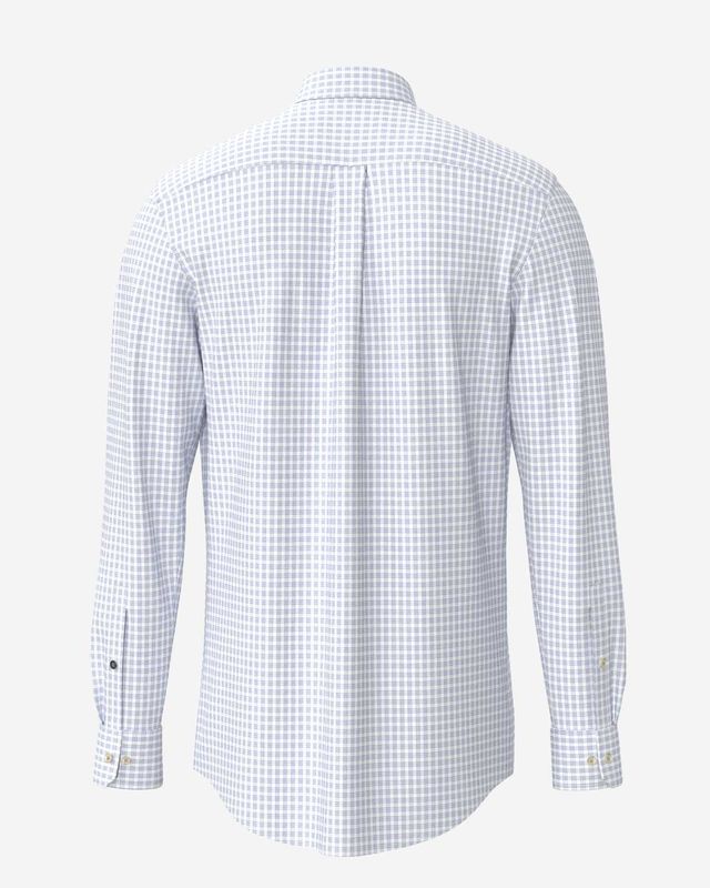 Fynch Hatton overhemd lange mouw new breeze ruit achterkant casual fit katoen