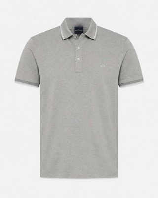 Paul &amp; Shark polo lichtgrijs 26411218-930 van 100% katoen met subtiel Shark-logo