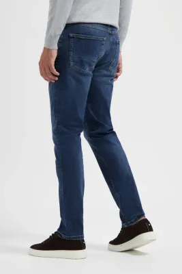 North84 medium blue 5-pocket jeans 84301002-436, rear view worn by a model