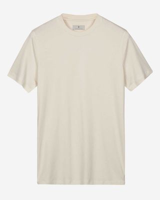 Thomas Maine T-shirt 6150TM078 kleur 11 beige Liquid Cotton bij Van den Broek Herenmode Haarlem