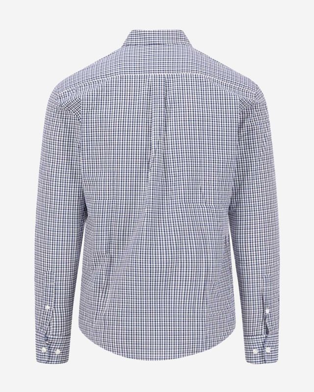 Fynch Hatton overhemd lange mouw new breeze ruit achterkant casual fit katoen