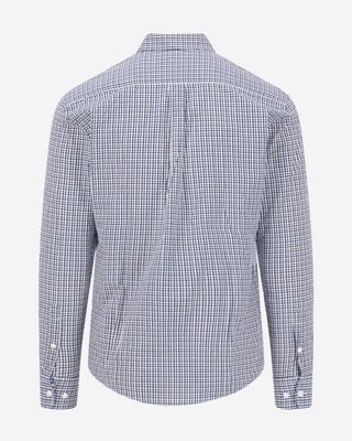 Fynch Hatton overhemd lange mouw new breeze ruit achterkant casual fit katoen
