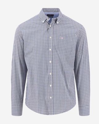 Fynch Hatton overhemd lange mouw new breeze ruit casual fit katoen heren